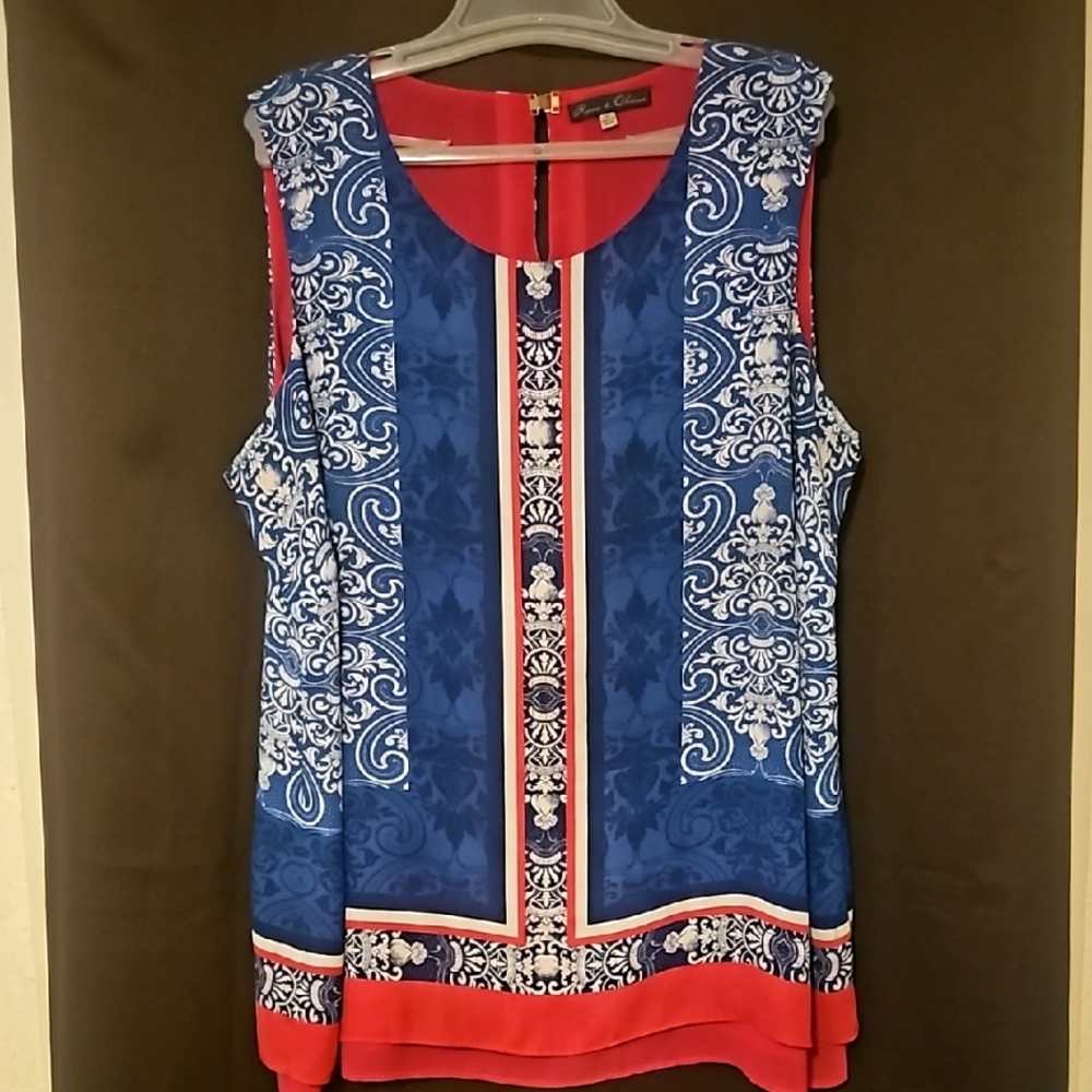 EUC Anthro Rose&Olive Top - Picture 1 of 4